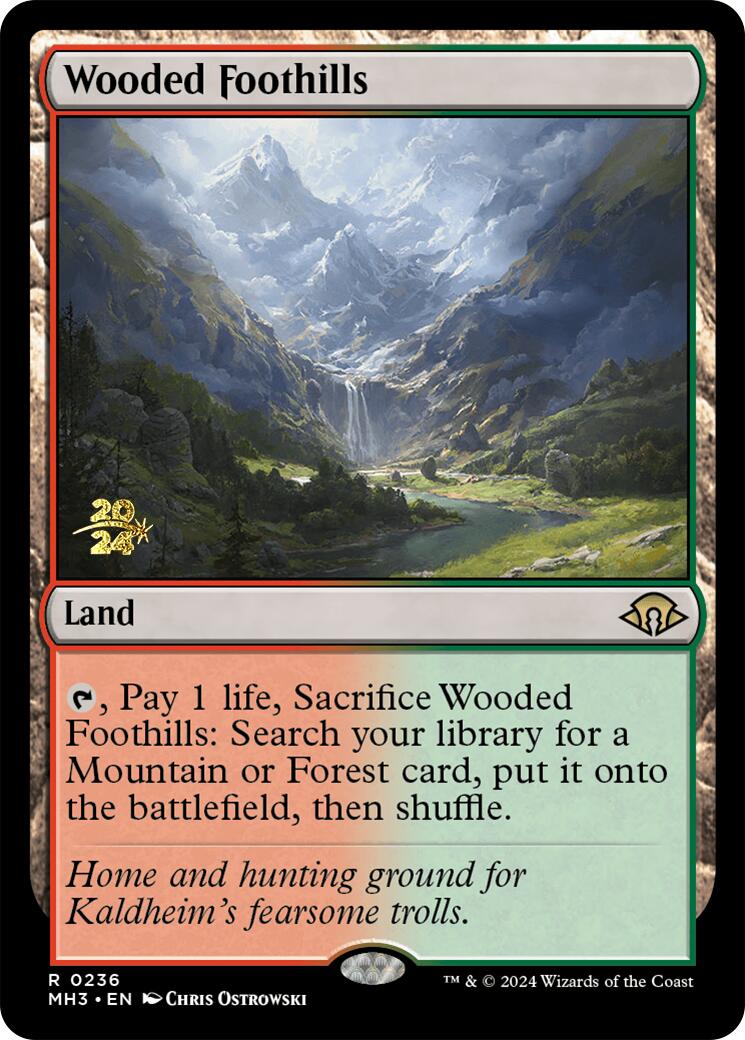 Wooded Foothills [Modern Horizons 3 Prerelease Promos] | Odin's Place