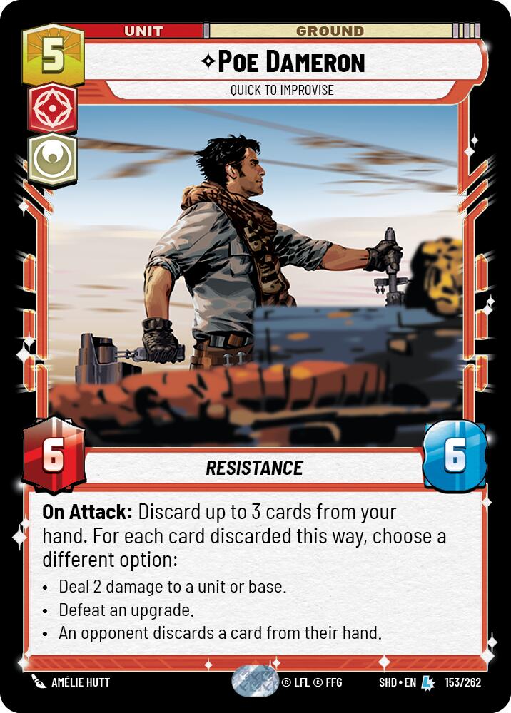 Poe Dameron - Quick to Improvise (153/262) (153/262) [Shadows of the Galaxy] | Odin's Place