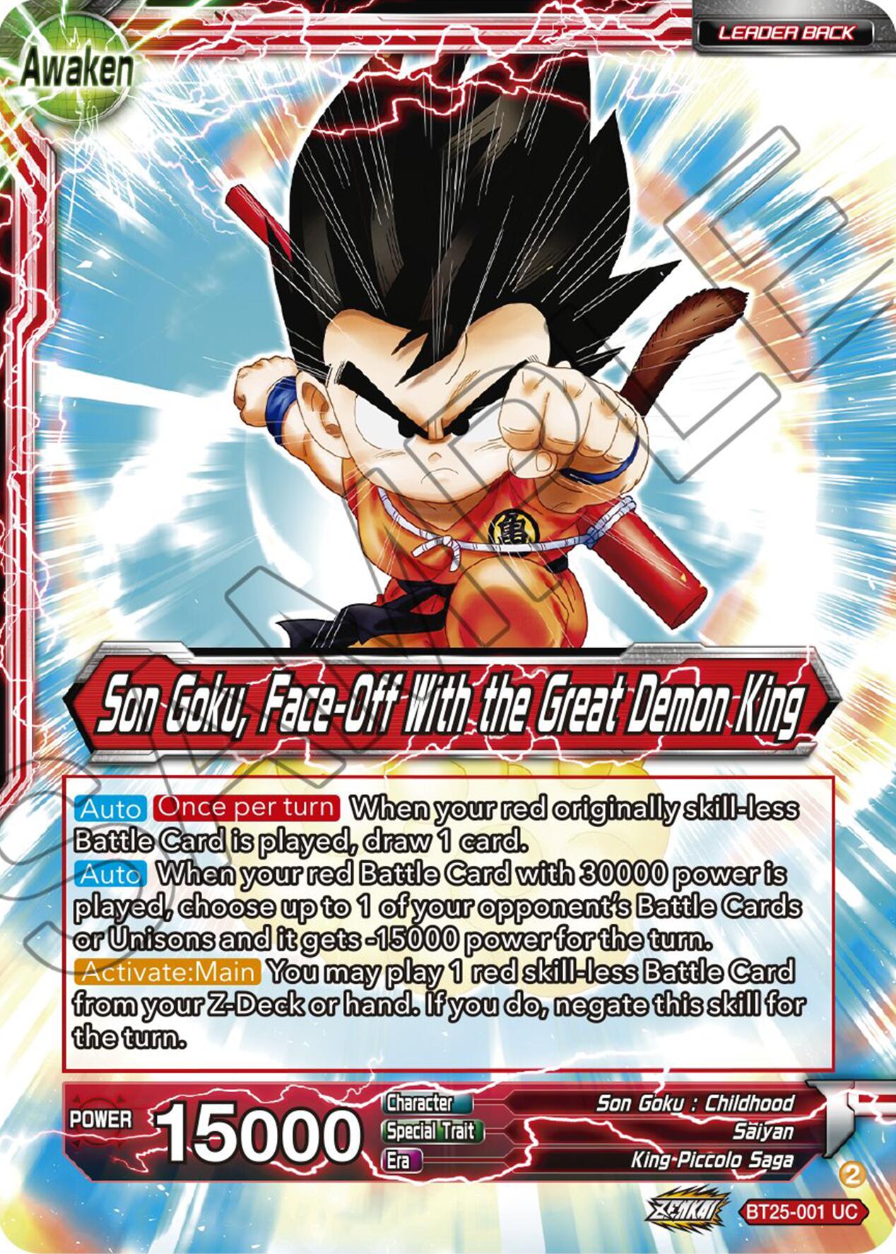 Son Goku // Son Goku, Face-Off With the Great Demon King (BT25-001) [Legend of the Dragon Balls] | Odin's Place
