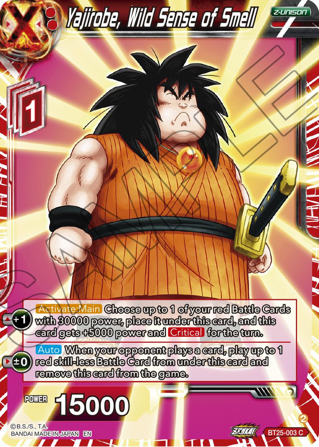 Yajirobe, Wild Sense of Smell (BT25-003) [Legend of the Dragon Balls] | Odin's Place
