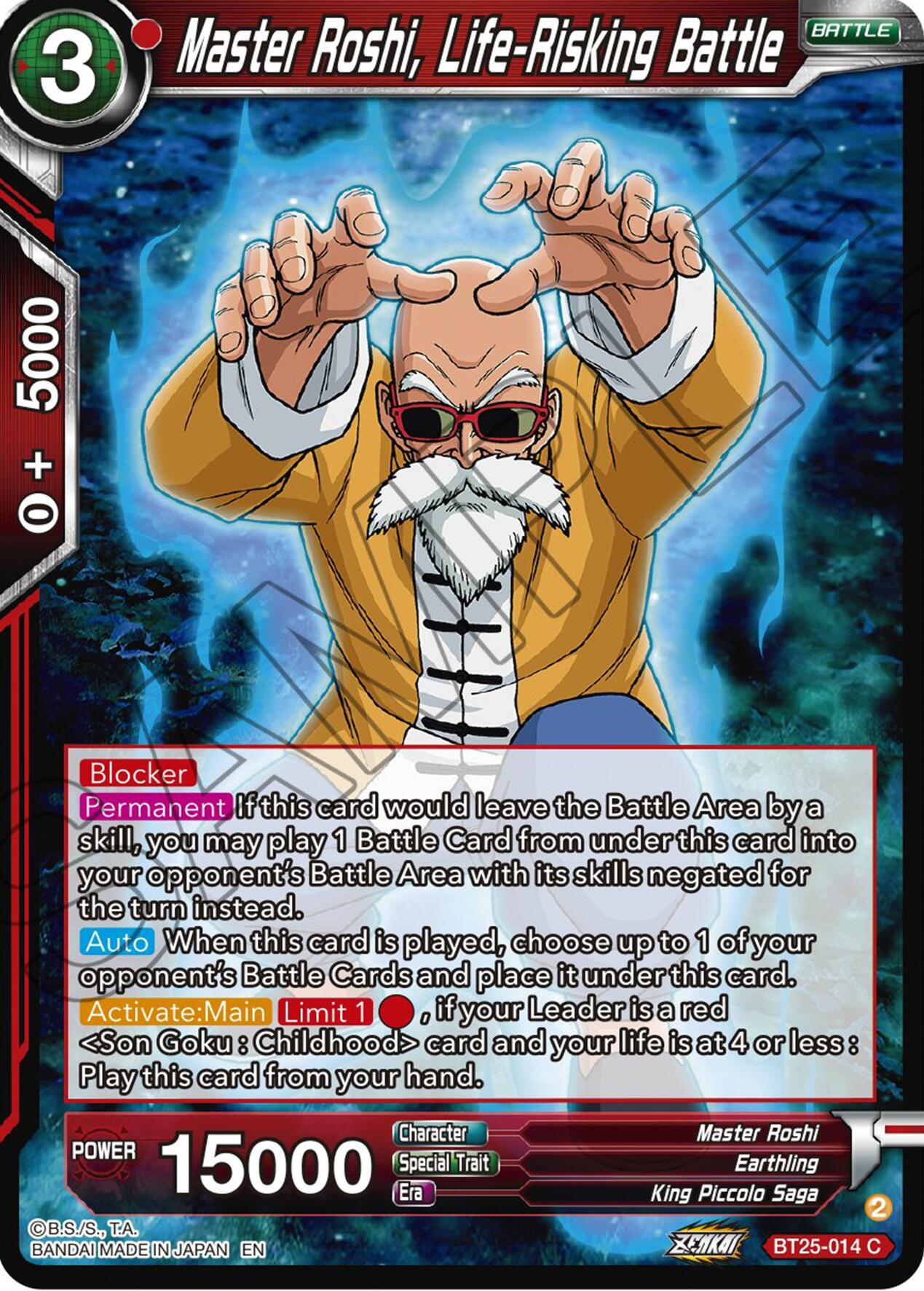 Master Roshi, Life-Risking Battle (BT25-014) [Legend of the Dragon Balls] | Odin's Place