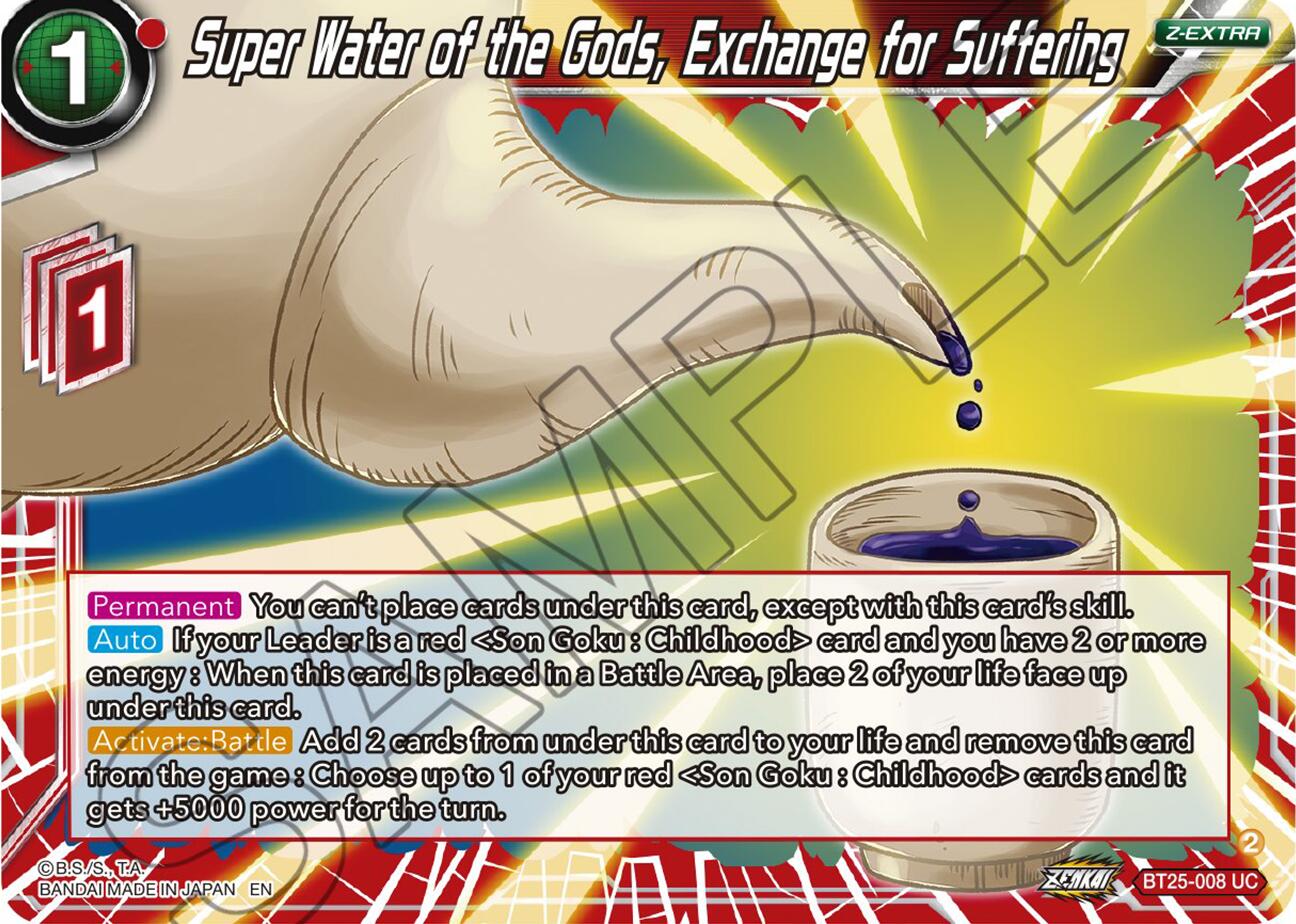 Super Water of the Gods, Exchange for Suffering (BT25-008) [Legend of the Dragon Balls] | Odin's Place