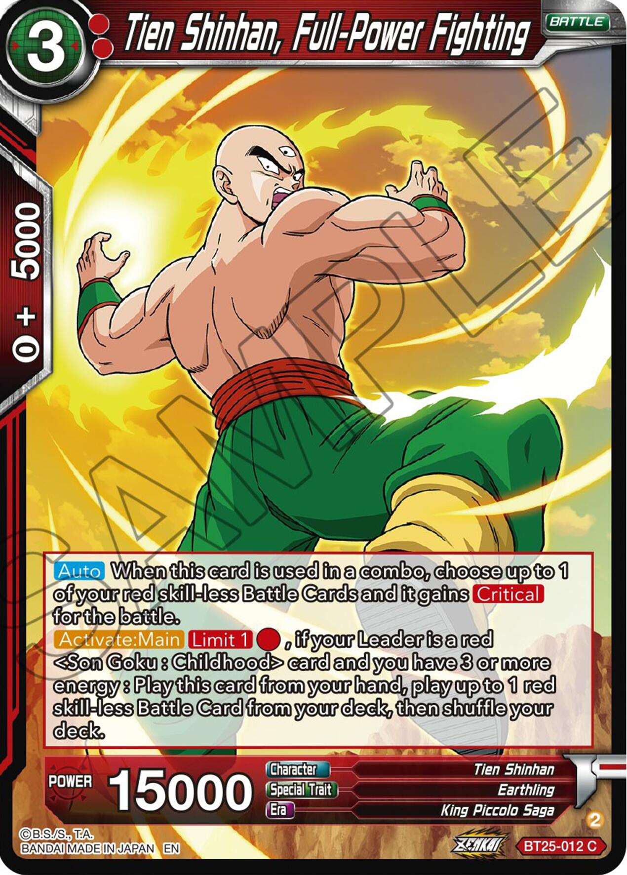 Tien Shinhan, Full-Power Fighting (BT25-012) [Legend of the Dragon Balls] | Odin's Place