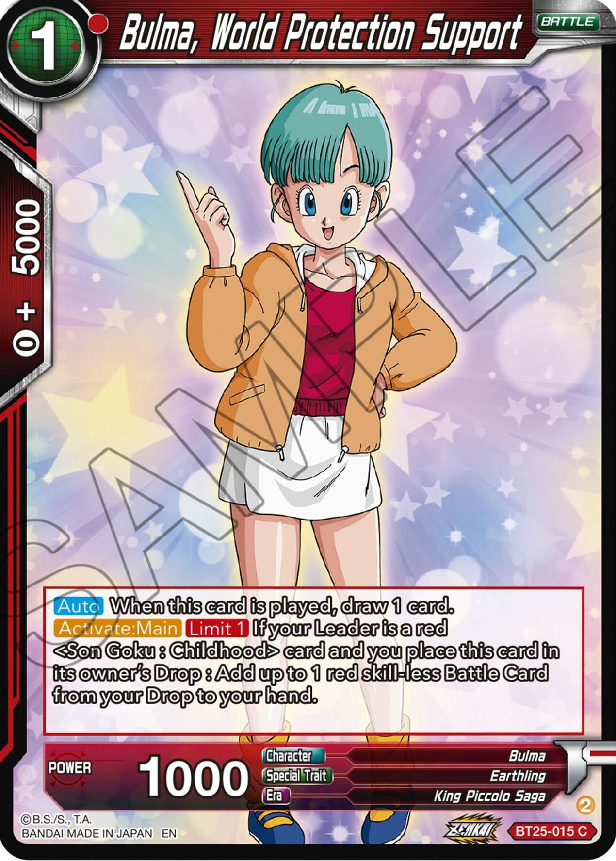 Bulma, World Protection Support (BT25-015) [Legend of the Dragon Balls] | Odin's Place