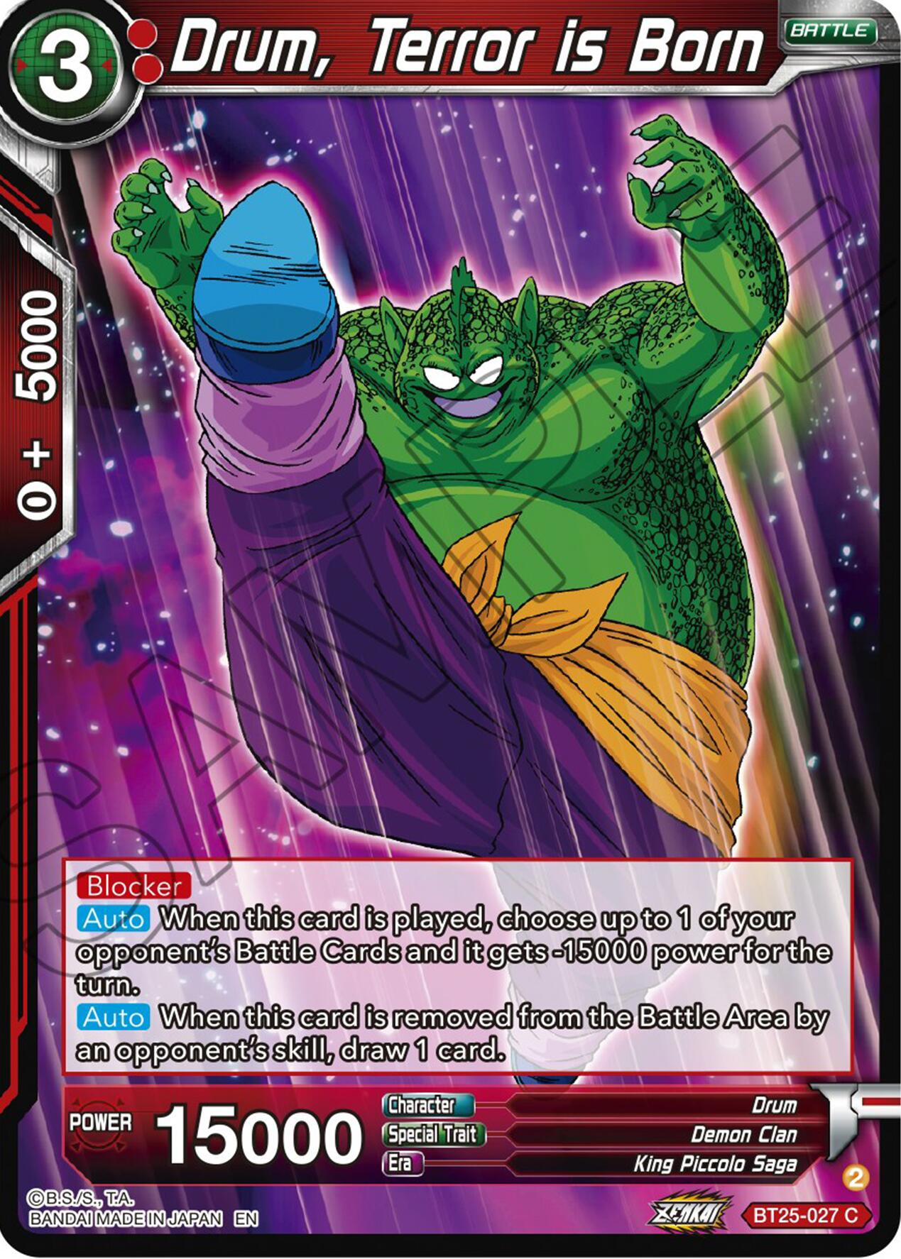 Drum, Terror is Born (BT25-027) [Legend of the Dragon Balls] | Odin's Place
