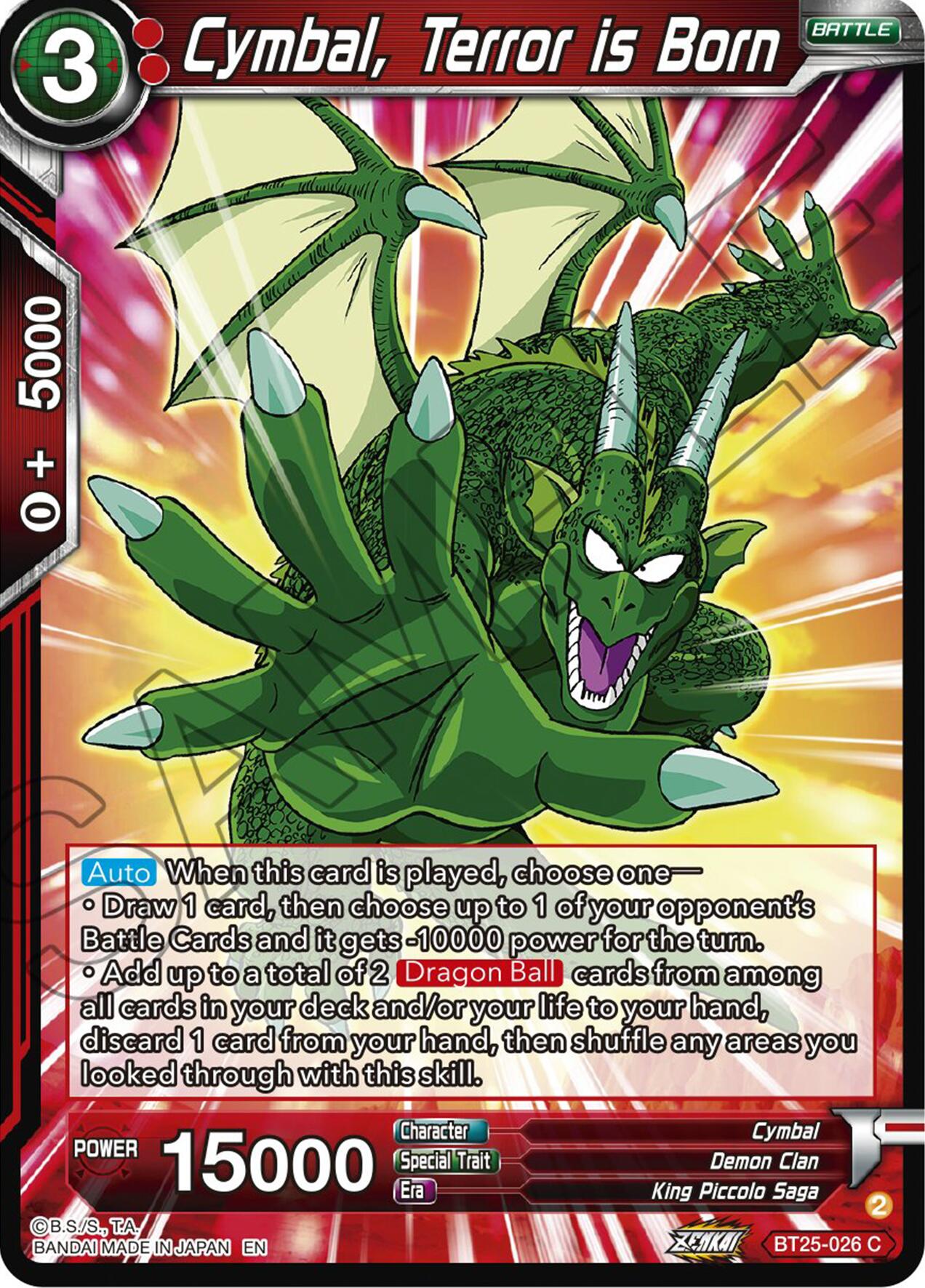 Cymbal, Terror is Born (BT25-026) [Legend of the Dragon Balls] | Odin's Place
