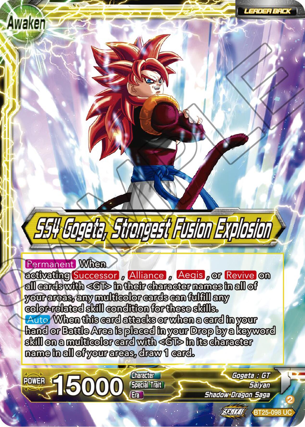 SS4 Son Goku & SS4 Vegeta // SS4 Gogeta, Strongest Fusion Explosion (BT25-098 UC) [Legend of the Dragon Balls] | Odin's Place