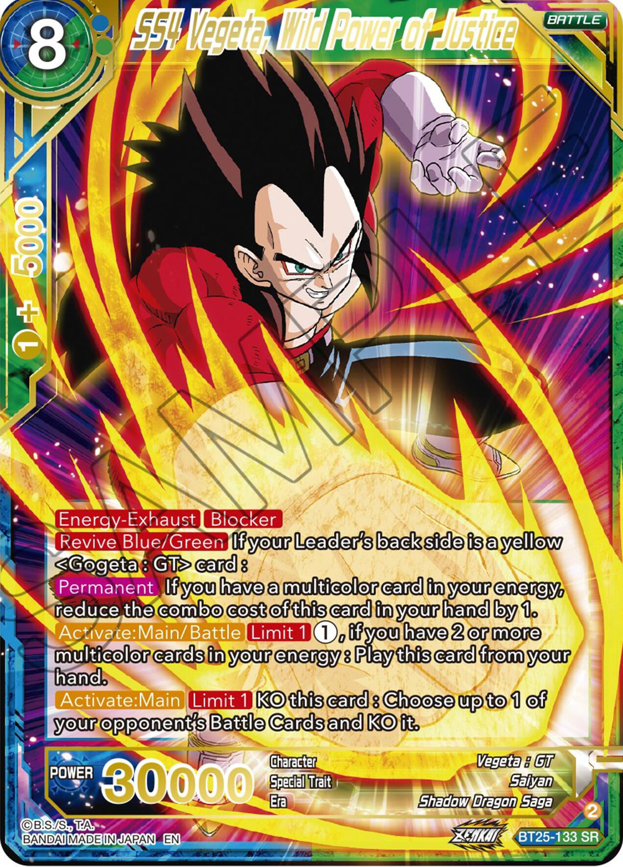 SS4 Vegeta, Wild Power of Justice (BT25-133) [Legend of the Dragon Balls] | Odin's Place