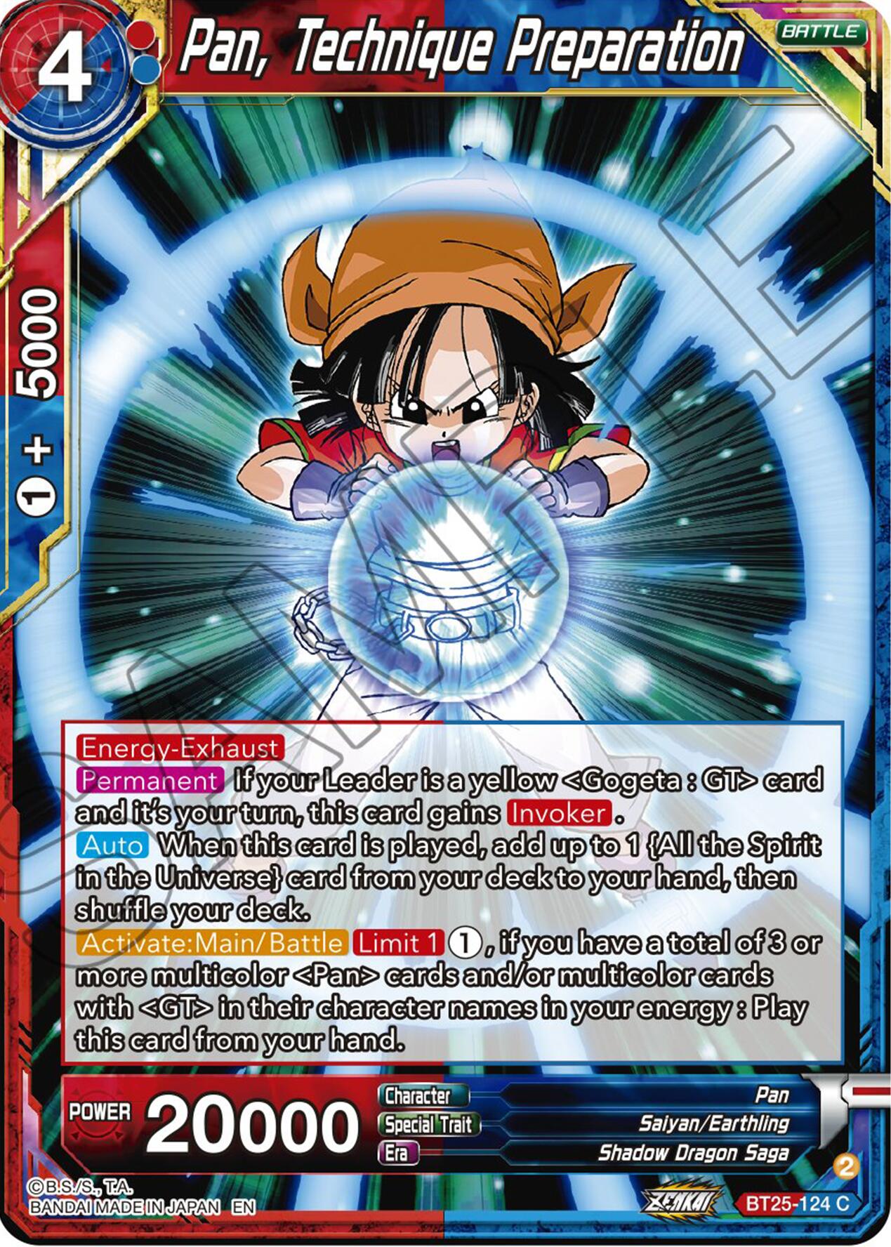 Pan, Technique Preparation (BT25-124) [Legend of the Dragon Balls] | Odin's Place