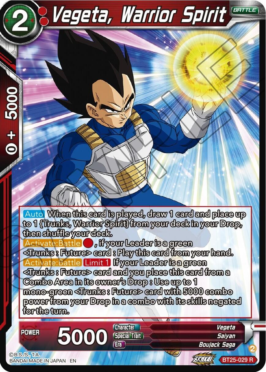Vegeta, Warrior Spirit (BT25-029) [Legend of the Dragon Balls] | Odin's Place