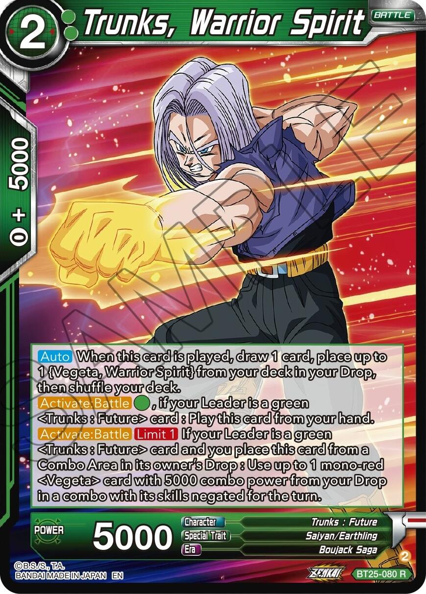 Trunks, Warrior Spirit (BT25-080) [Legend of the Dragon Balls] | Odin's Place