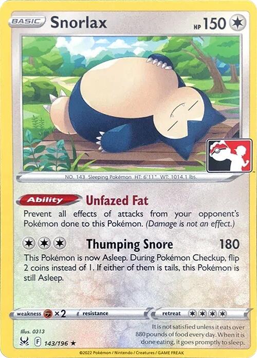 Snorlax (143/196) [Prize Pack Series Three] | Odin's Place
