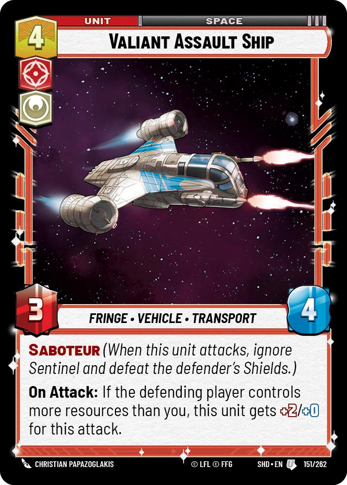 Valiant Assault Ship (151/262) (151/262) [Shadows of the Galaxy] | Odin's Place
