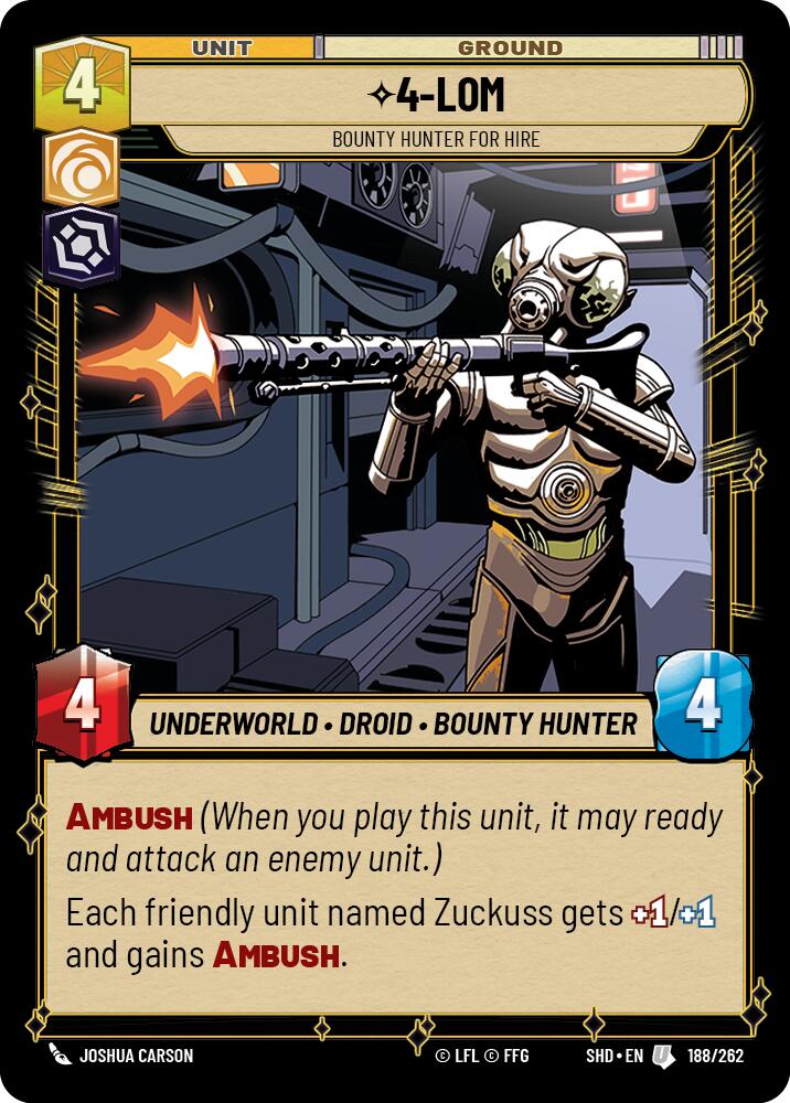 4-LOM - Bounty Hunter for Hire (188/262) (188/262) [Shadows of the Galaxy] | Odin's Place