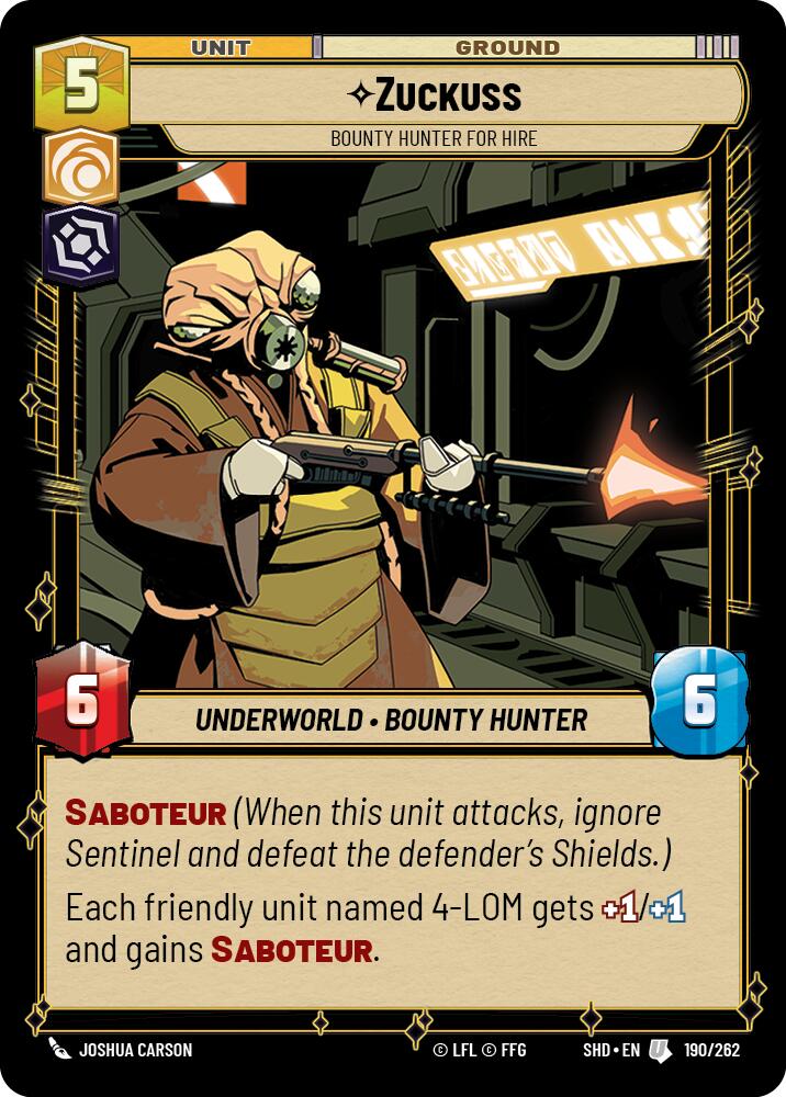 Zuckuss - Bounty Hunter for Hire (190/262) (190/262) [Shadows of the Galaxy] | Odin's Place