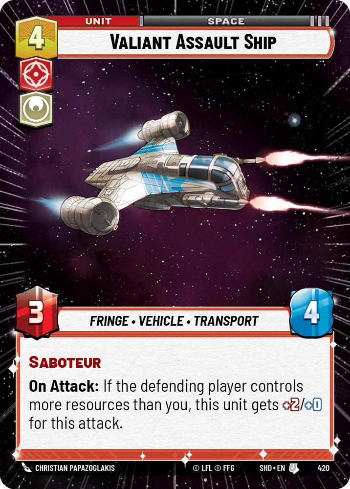 Valiant Assault Ship (420) (Hyperspace) (420) [Shadows of the Galaxy] | Odin's Place