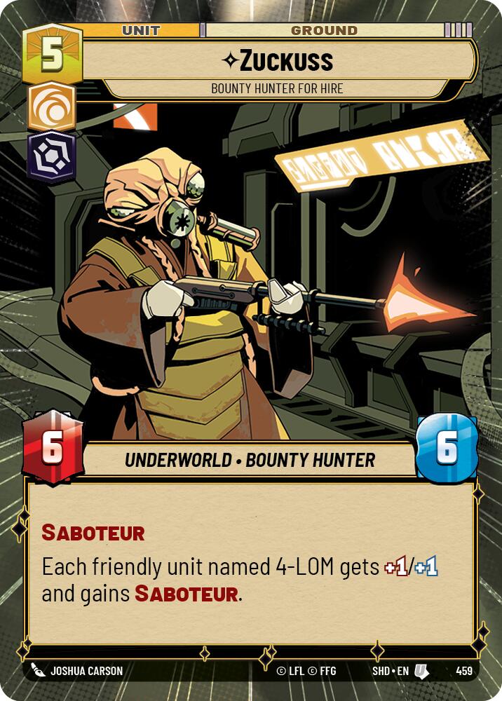 Zuckuss - Bounty Hunter for Hire (459) (Hyperspace) (459) [Shadows of the Galaxy] | Odin's Place