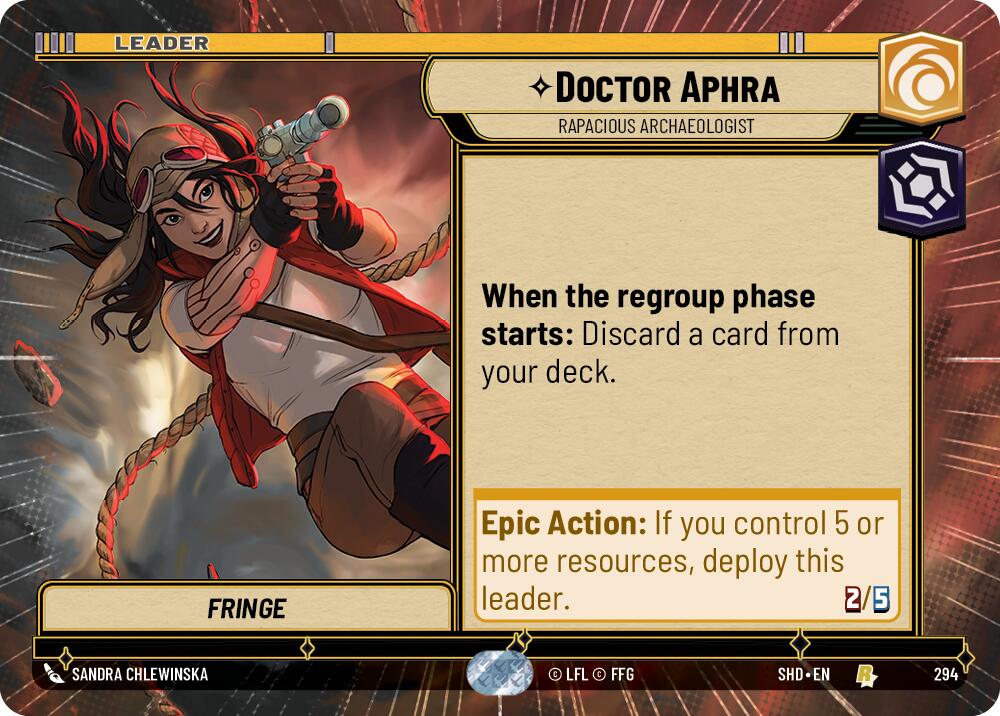 Doctor Aphra - Rapacious Archaeologist (294) (Hyperspace) (294) [Shadows of the Galaxy] | Odin's Place