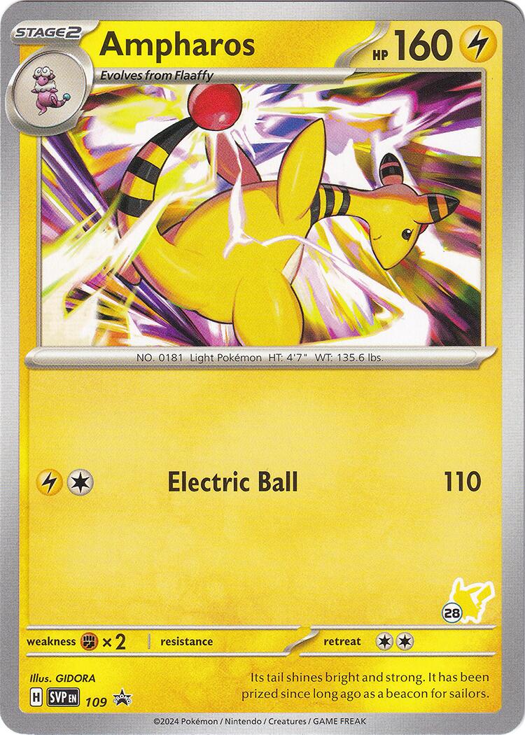 Ampharos (109) (Pikachu Stamp #28) [Battle Academy 2024] | Odin's Place