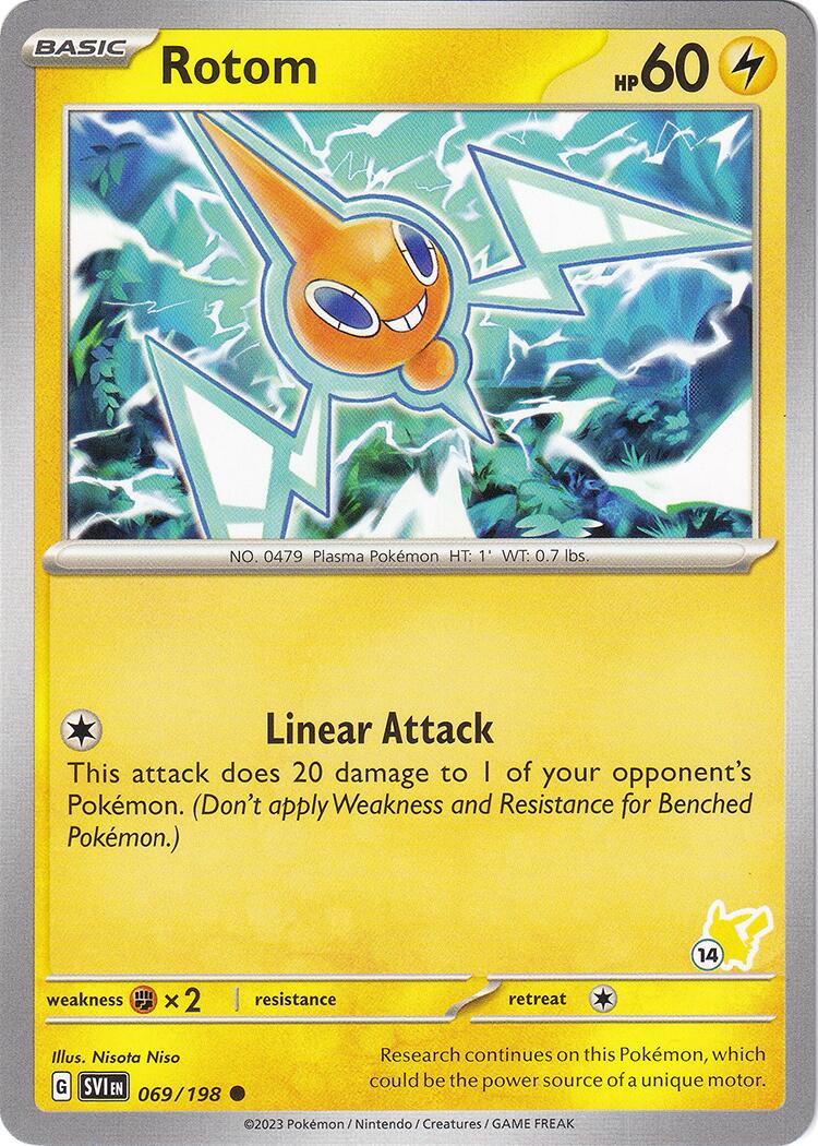 Rotom (069/198) (Pikachu Stamp #14) [Battle Academy 2024] | Odin's Place