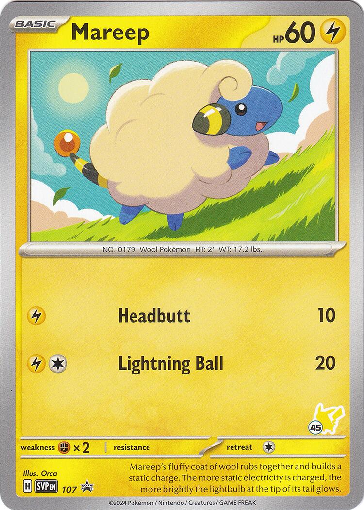 Mareep (107) (Pikachu Stamp #45) [Battle Academy 2024] | Odin's Place