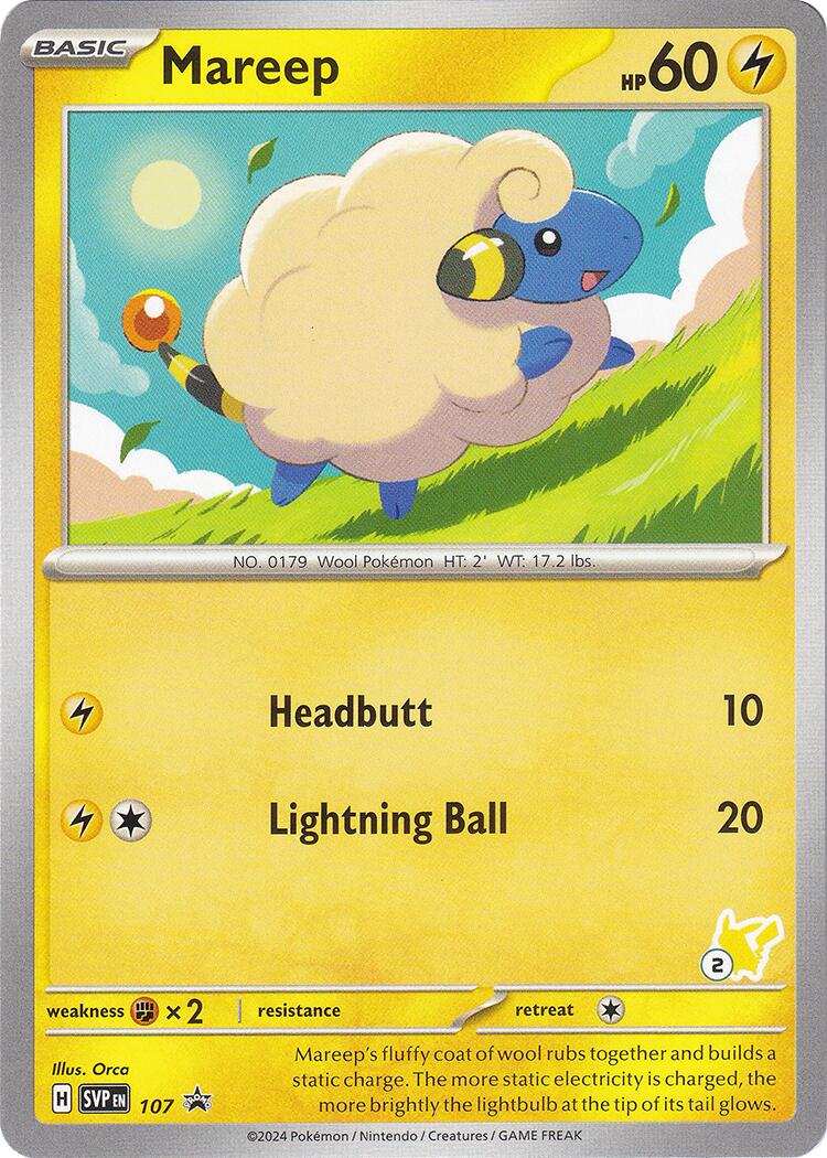 Mareep (107) (Pikachu Stamp #2) [Battle Academy 2024] | Odin's Place