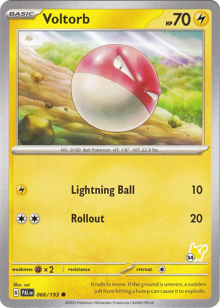Voltorb (066/193) (Pikachu Stamp #34) [Battle Academy 2024] | Odin's Place