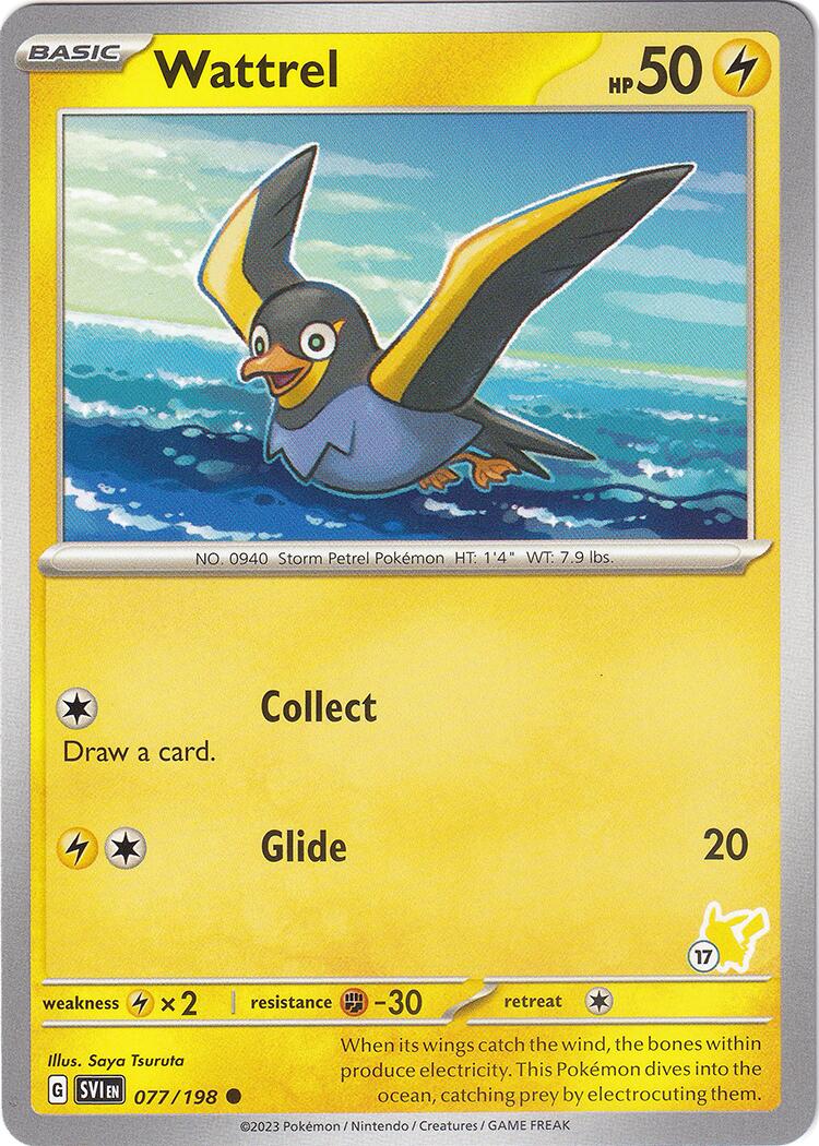 Wattrel (077/193) (Pikachu Stamp #17) [Battle Academy 2024] | Odin's Place