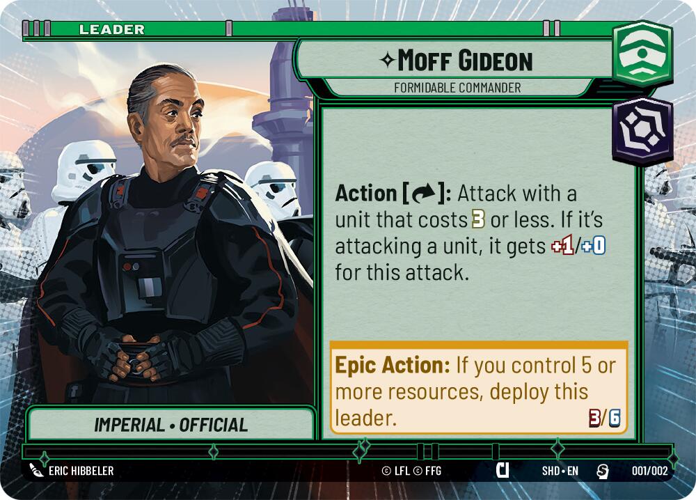 Moff Gideon - Formidable Commander (001/002) (Hyperspace) (Prerelease Promos) (001/002) [Shadows of the Galaxy Promos] | Odin's Place