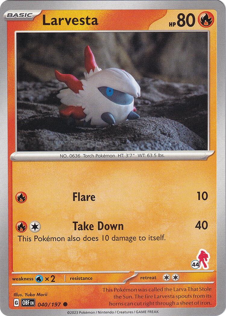Larvesta (040/197) (Armarouge Stamp #44) [Battle Academy 2024] | Odin's Place