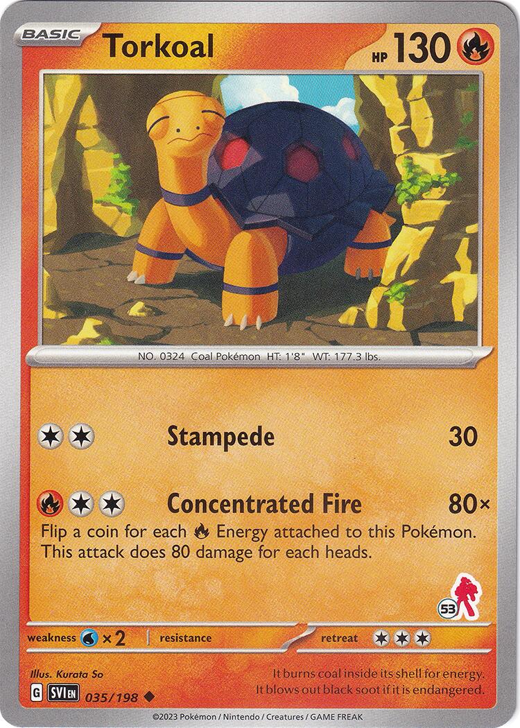 Torkoal (035/198) (Armarouge Stamp #53) [Battle Academy 2024] | Odin's Place