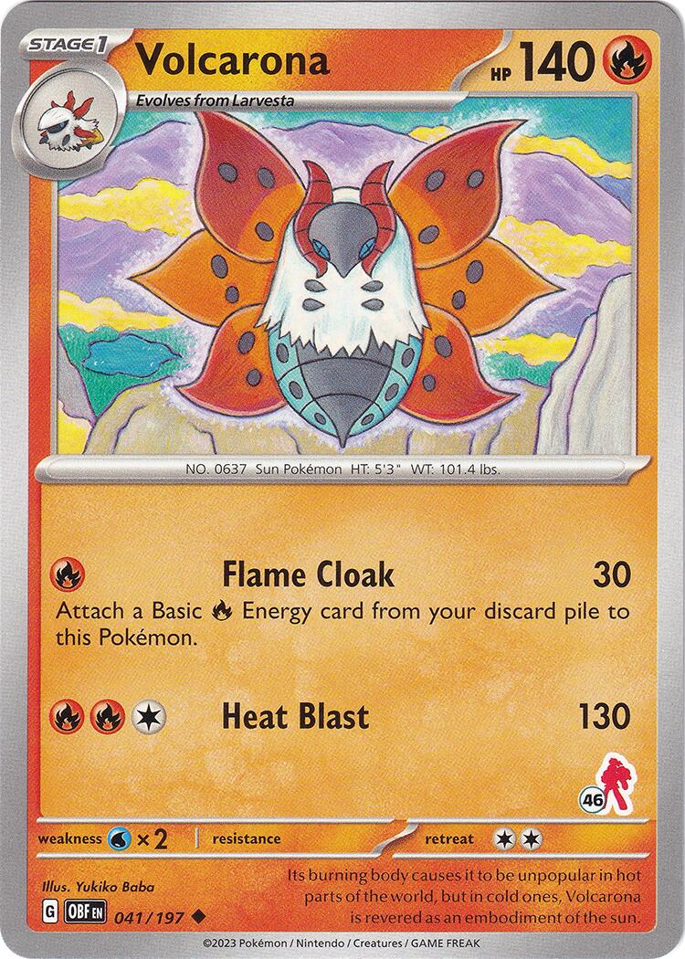 Volcarona (041/197) (Armarouge Stamp #46) [Battle Academy 2024] | Odin's Place