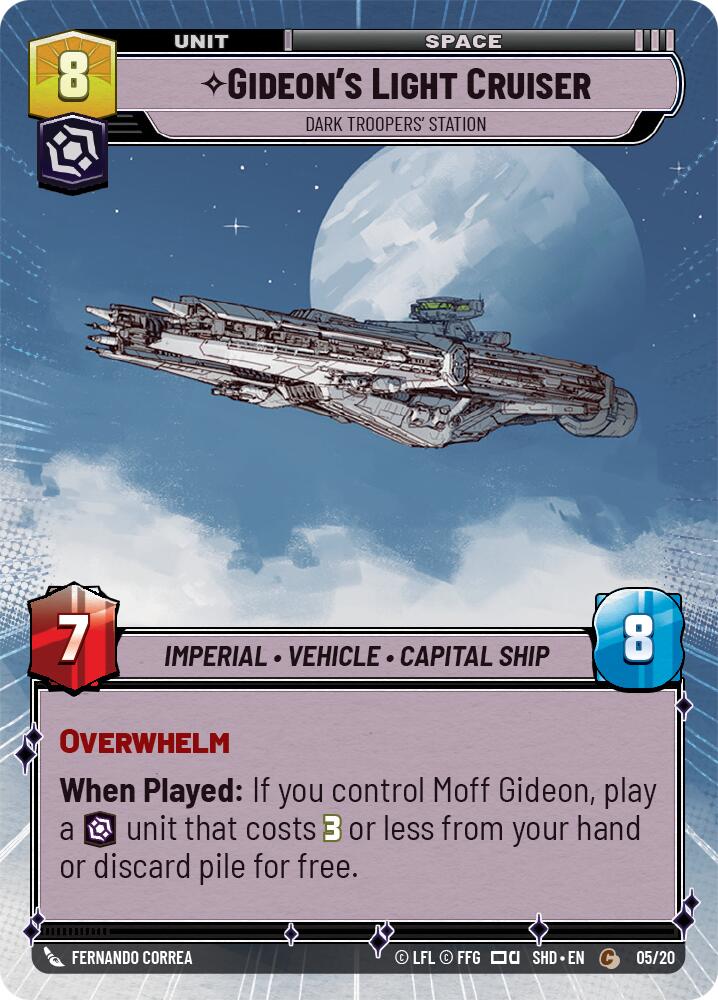 Gideon's Light Cruiser - Dark Troopers' Station (05/20) (Hyperspace) (05/20) [Shadows of the Galaxy: Weekly Play] | Odin's Place