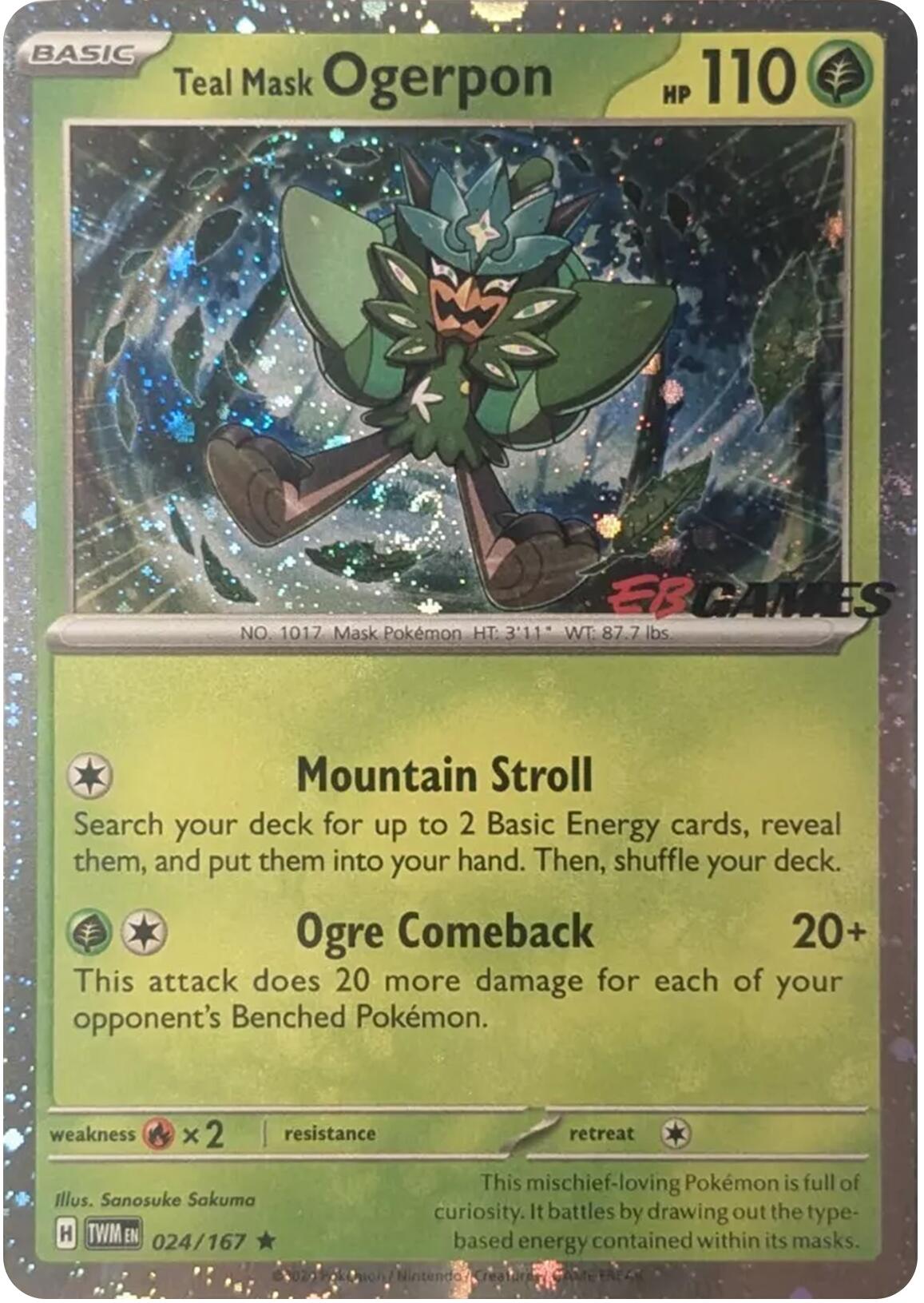 Teal Mask Ogerpon (024/167) (Cosmos Holo) (EB Games Exclusive) [Scarlet & Violet: Twilight Masquerade] | Odin's Place