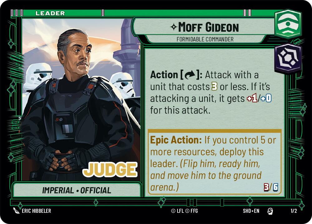 Moff Gideon - Formidable Commander (1/2) (Judge Promo) (1/2) [Shadows of the Galaxy Promos] | Odin's Place