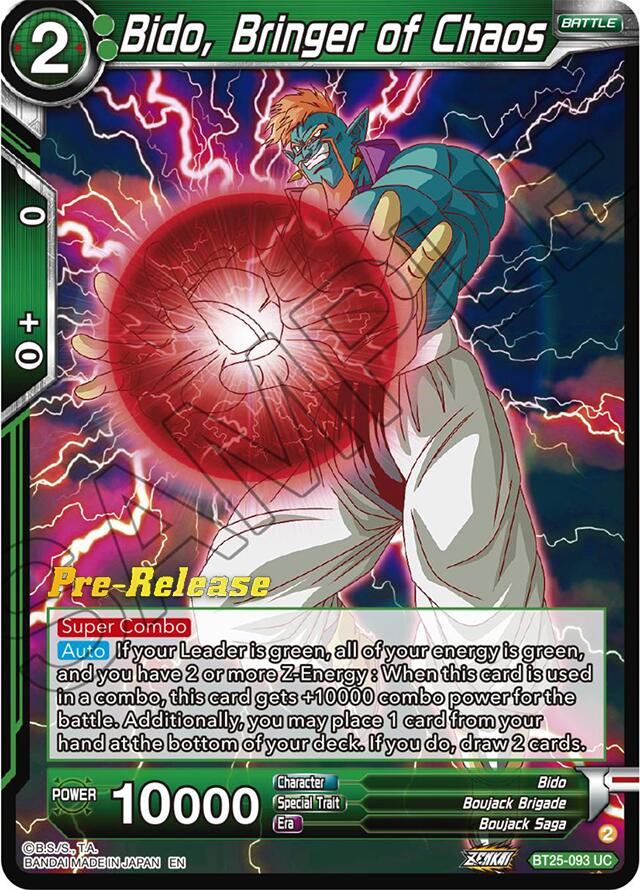 Bido, Bringer of Chaos (BT25-093) [Legend of the Dragon Balls Prerelease Promos] | Odin's Place