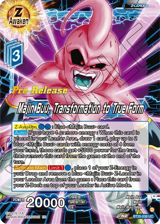 Majin Buu, Transformation to True Form (BT25-038) [Legend of the Dragon Balls Prerelease Promos] | Odin's Place
