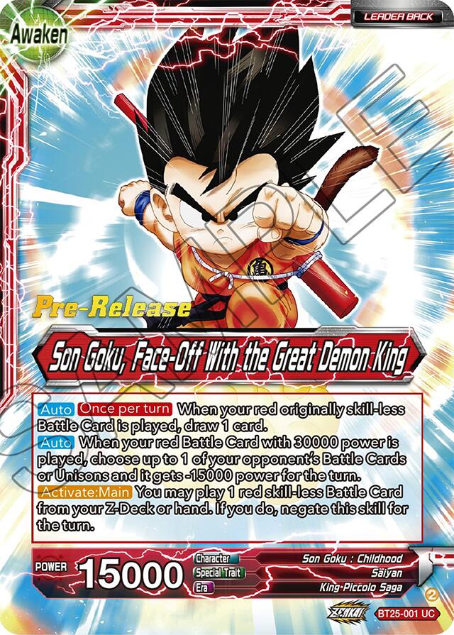 Son Goku // Son Goku Face-Off With the Great Demon King (BT25-001) [Legend of the Dragon Balls Prerelease Promos] | Odin's Place