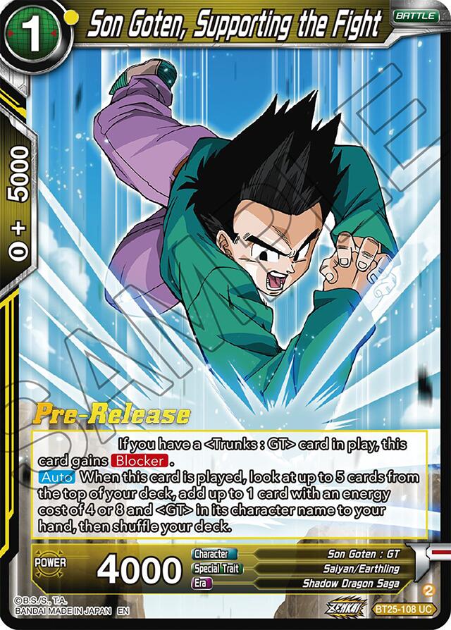 Son Goten, Supporting the Fight (BT25-108) [Legend of the Dragon Balls Prerelease Promos] | Odin's Place