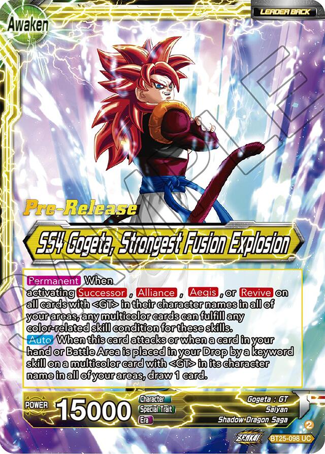 SS4 Son Goku & SS4 Vegeta // SS4 Gogeta, Strongest Fusion Explosion (BT25-098) [Legend of the Dragon Balls Prerelease Promos] | Odin's Place