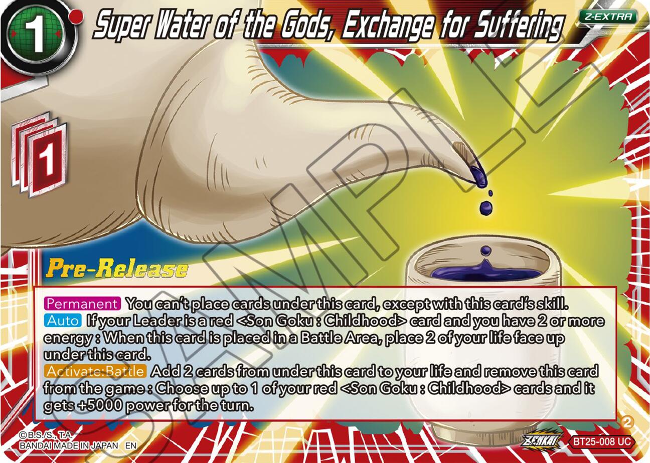 Super Water of the Gods, Exchange for Suffering (BT25-008) [Legend of the Dragon Balls Prerelease Promos] | Odin's Place