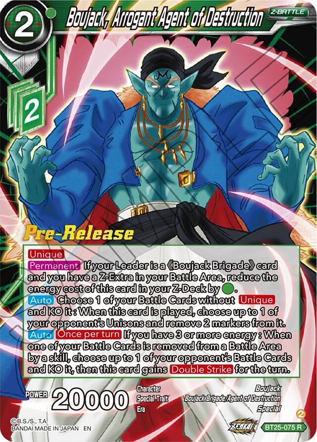 Boujack, Arrogant Agent of Destruction (BT25-075) [Legend of the Dragon Balls Prerelease Promos] | Odin's Place