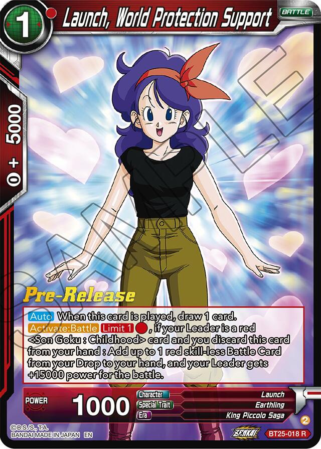 Launch, World Protection Support (BT25-018) [Legend of the Dragon Balls Prerelease Promos] | Odin's Place
