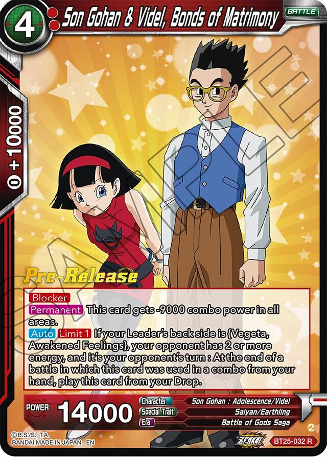 Son Gohan & Videl, Bonds of Matrimony (BT25-032) [Legend of the Dragon Balls Prerelease Promos] | Odin's Place