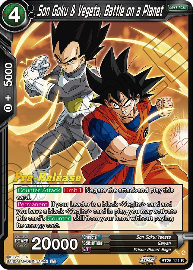 Son Goku & Vegeta, Battle on a Planet (BT25-121) [Legend of the Dragon Balls Prerelease Promos] | Odin's Place