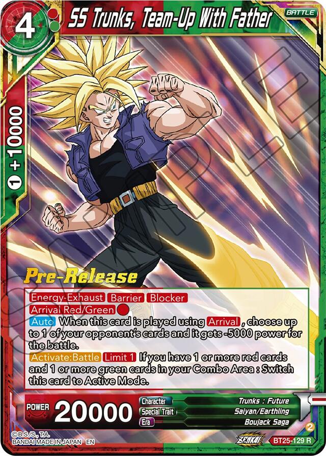 SS Trunks, Team-Up With Father (BT25-129) [Legend of the Dragon Balls Prerelease Promos] | Odin's Place