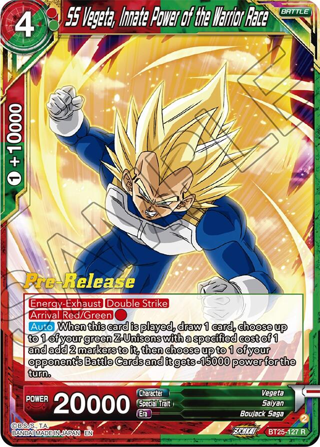 SS Vegeta, Innate Power of the Warrior Race (BT25-127) [Legend of the Dragon Balls Prerelease Promos] | Odin's Place