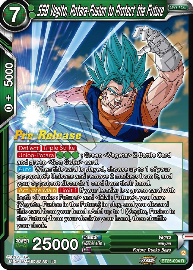 SSB Vegito, Potara-Fusion to Protect the Future (BT25-094) [Legend of the Dragon Balls Prerelease Promos] | Odin's Place