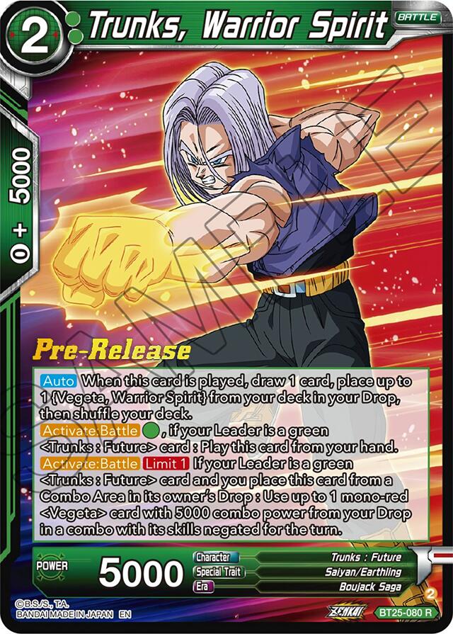 Trunks, Warrior Spirit (BT25-080) [Legend of the Dragon Balls Prerelease Promos] | Odin's Place