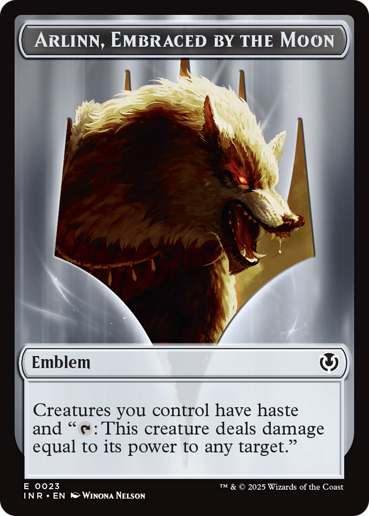 Wolf (0018) // Emblem - Arlinn, Embraces by the Moon Double-Sided Token [Innistrad Remastered Tokens] | Odin's Place